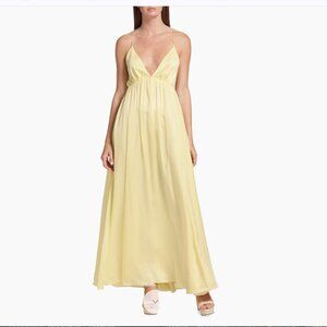 Zimmermann Silk Open-Back Gown Yellow